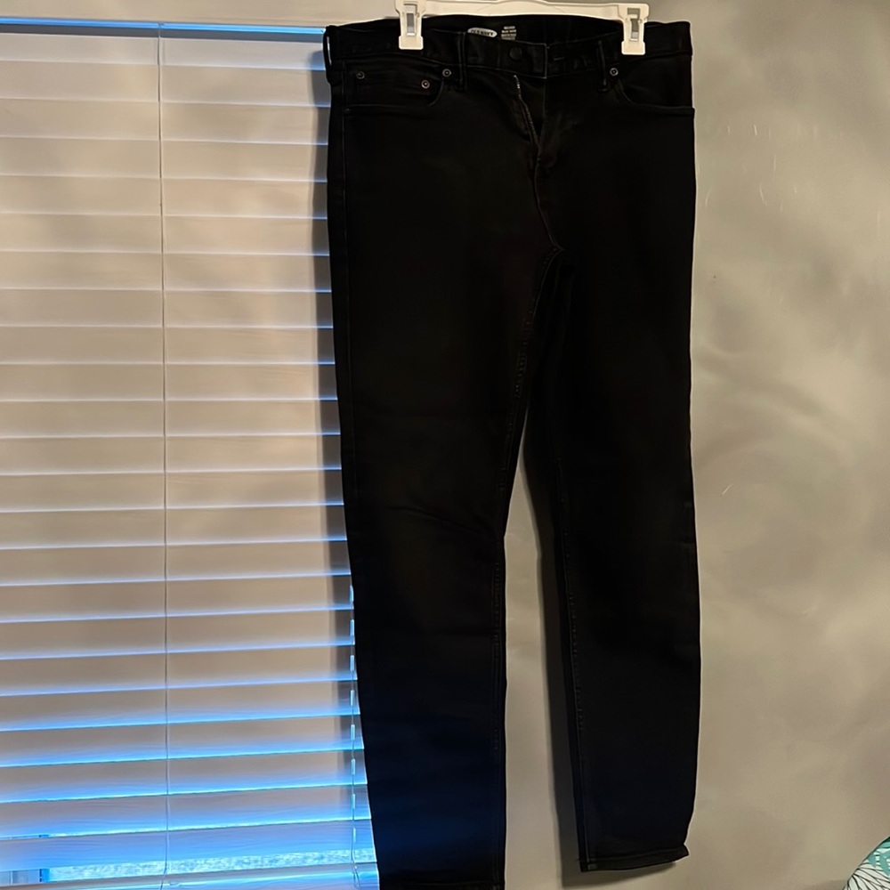 Black old navy jeans for men 32x32 relaxed slim taper